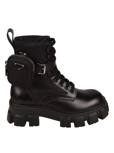 black prada rain boots|prada combat boots with pouches.